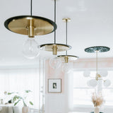 Milo Pendant by Mitzi, Color: Black, White, Finish: Brass Aged, Nickel Polished, Size: Small, Large | Casa Di Luce Lighting
