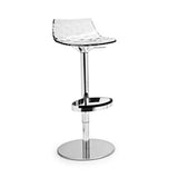 Ice CB-1039 Adjustable Swivel Stool by Calligaris by CasaDiLuce, Seat Colors: Transparent, Transparent Smoke Grey, Transparent Red, Glossy Optic White, Frame Colors: Chromed, Satin Finished Steel, | Casa Di Luce Lighting