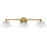 Domain 3 Light Wall Sconce By Studio M, Finish: Natural Aged Brass, Shades Color: Clear
