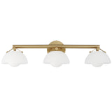 Domain 3 Light Wall Sconce By Studio M, Finish: Natural Aged Brass, Shades Color: Frosted
