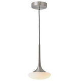 Louis Pendant By CVL, Finish: Satin Nickel, Glass Type: Opal, Size: X Small