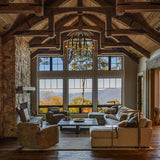 Cirque Small Chandelier by Hubbardton Forge, Finish: White, Bronze, Dark Smoke, Black, Oil Rubbed Bronze, Natural Iron, Vintage Platinum, Soft Gold, Sterling and Modern Brass, , | Casa Di Luce Lighting