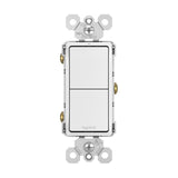 White Radiant Two Single Pole Switches by Legrand Adorne