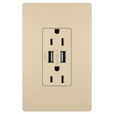 Ivory Radiant 15A Tamper Resistant USB Outlet by Legrand Adorne
