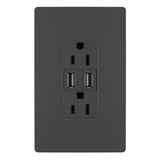Graphite Radiant 15A Tamper Resistant USB Outlet by Legrand Adorne