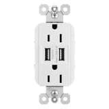 White Radiant 15A Tamper Resistant USB Outlet by Legrand Adorne