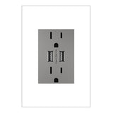 Adorne Dual-USB Outlet by Legrand Adorne, Color: Magnesium-Legrand Adorne, , | Casa Di Luce Lighting