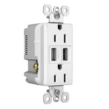 White Radiant 15A Tamper Resistant USB Outlet by Legrand Adorne