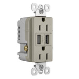 Nickel Radiant 15A Tamper Resistant USB Outlet by Legrand Adorne
