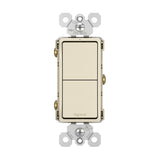 Light Almond Radiant Two Single Pole Switches by Legrand Adorne