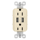 Light Almond Radiant 15A Tamper Resistant USB Outlet by Legrand Adorne