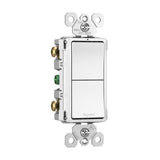 White Radiant Two Single Pole Switches by Legrand Adorne
