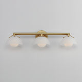 Domain 3 Light Wall Sconce By Studio M, Finish: Natural Aged Brass, Shades Color: Frosted