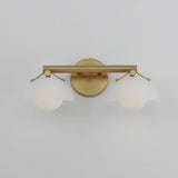 Domain 2 Light Wall Sconce By Studio M, Finish: Natural Aged Brass, Shades Color: Frosted
