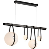 Derby Linear 4-Light LED Pendant by Hubbardton Forge, Finish: Polished Nickel, Antique Brass, Wood Color: Black Wood, Maple Wood, | Casa Di Luce Lighting
