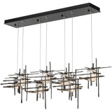Seeded Glass-Dark Smoke Tura Linear Suspension by Hubbardton Forge