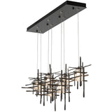 Seeded Glass-Dark Smoke Tura Linear Suspension by Hubbardton Forge