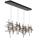 Seeded Glass-Dark Smoke Tura Linear Suspension by Hubbardton Forge