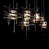 Seeded Glass-Dark Smoke Tura Linear Suspension by Hubbardton Forge