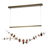 Lily Linear Suspension by Hubbardton Forge, Color: Satin Red, Finish: Bronze, | Casa Di Luce Lighting
