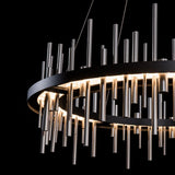 Cityscape Circular LED Pendant by Hubbardton Forge, Finish: White, Bronze, Dark Smoke-Hubbardton Forge, Black, Oil Rubbed Bronze, Natural Iron-Hubbardton Forge, Vintage Platinum-Hubbardton Forge, Soft Gold-Hubbardton Forge, Sterling-Hubbardton Forge, Modern Brass, Accent Finish: Natural Iron, Gold, Vintage Platinum, Soft Gold, Sterling, | Casa Di Luce Lighting