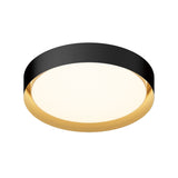 Echo LED Flush Mount By ET2, Size: Large, Finish: Black / Gold