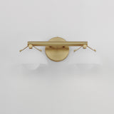 Domain 2 Light Wall Sconce By Studio M, Finish: Natural Aged Brass, Shades Color: Frosted