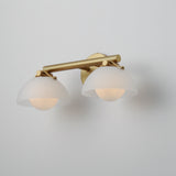 Domain 2 Light Wall Sconce By Studio M, Finish: Natural Aged Brass, Shades Color: Frosted