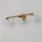 Domain 3 Light Wall Sconce By Studio M, Finish: Natural Aged Brass, Shades Color: Frosted