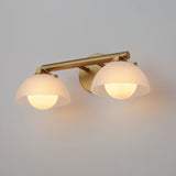 Domain 2 Light Wall Sconce By Studio M, Finish: Natural Aged Brass, Shades Color: Frosted