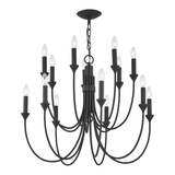 Cate Chandelier By Troy Lighting, Size: Medium, Finish: Forged Iron