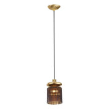 Brass/Brown Tread Pendant Light by Vistosi