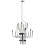 Stardust SP DOP Chandelier by Vistosi, Finis: Black Nickel, Color: Crystal Striped Glass, ,| Casa Di Luce Lighting