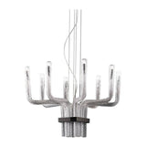 Stardust SP Q Chandelier by Vistosi, Finis: Black Nickel, Color: Crystal Striped Glass, ,| Casa Di Luce Lighting