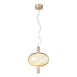Brass/Amber Riflesso SP 1 Pendant Light by Vistosi