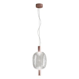Copper/Crystal Riflesso SP 2 Pendant Light by Vistosi