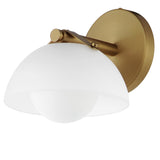 Domain Wall Sconce By Studio M, Finish: Natural Aged Brass, Shade Color: Frosted