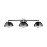Domain 3 Light Wall Sconce By Studio M, Finish: Polished Chrome, Shades Color: Mirror Smoke