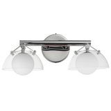 Domain 2 Light Wall Sconce By Studio M, Finish: Polished Chrome, Shades Color: Clear