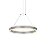 Double Corona Ring Pendant By Sonneman Lighting, Finish: Bright Satin Aluminum, Size: Small
