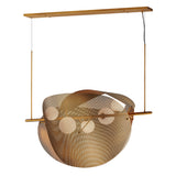 Chips Linear Suspension By Studio M, Finish: Natural Aged Brass