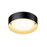 Echo LED Flush Mount By ET2, Size: Small, Finish: Black / Gold