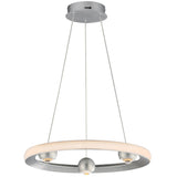 Nodes LED Chandelier By ET2, Finish: Brushed Aluminum, Diameter: 18 inch