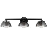 Domain 3 Light Wall Sconce By Studio M, Finish: Black, Shades Color: Mirror Smoke