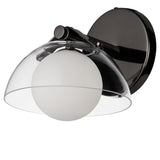 Domain Wall Sconce By Studio M, Finish: Gunmetal, Shade Color: Clear