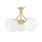 Estee Semi-Flushmount by Mitzi, Finish: Brass Aged, Nickel Polished, , | Casa Di Luce Lighting