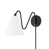 Onda Plug-In Sconce By Mitzi, Finish: Soft Black