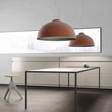 Farel Acoustic Suspension by Luceplan, Color: Light Grey/Dark Grey, Dark Grey/Raw White, Rust/Dark Grey, Aquamarine/Raw White, Finish: Matt Black, Matt Aluminum, Matt Brass, Light Option: 2700K LED, 3000K LED, 3500K LED | Casa Di Luce Lighting