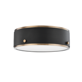 Eli Flush Mount By Troy Lighting, Size: Medium, Finish: Patina Brass And Soft Off Black