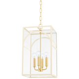 Addison Pendant By Mitzi, Finish: Aged Brass / Textured Cream, Size: Small